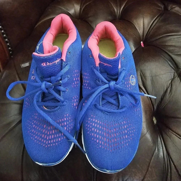 Champion Womens Size 7.5 Blue Pink Lace Up Athletic Sneakers - Picture 10 of 10